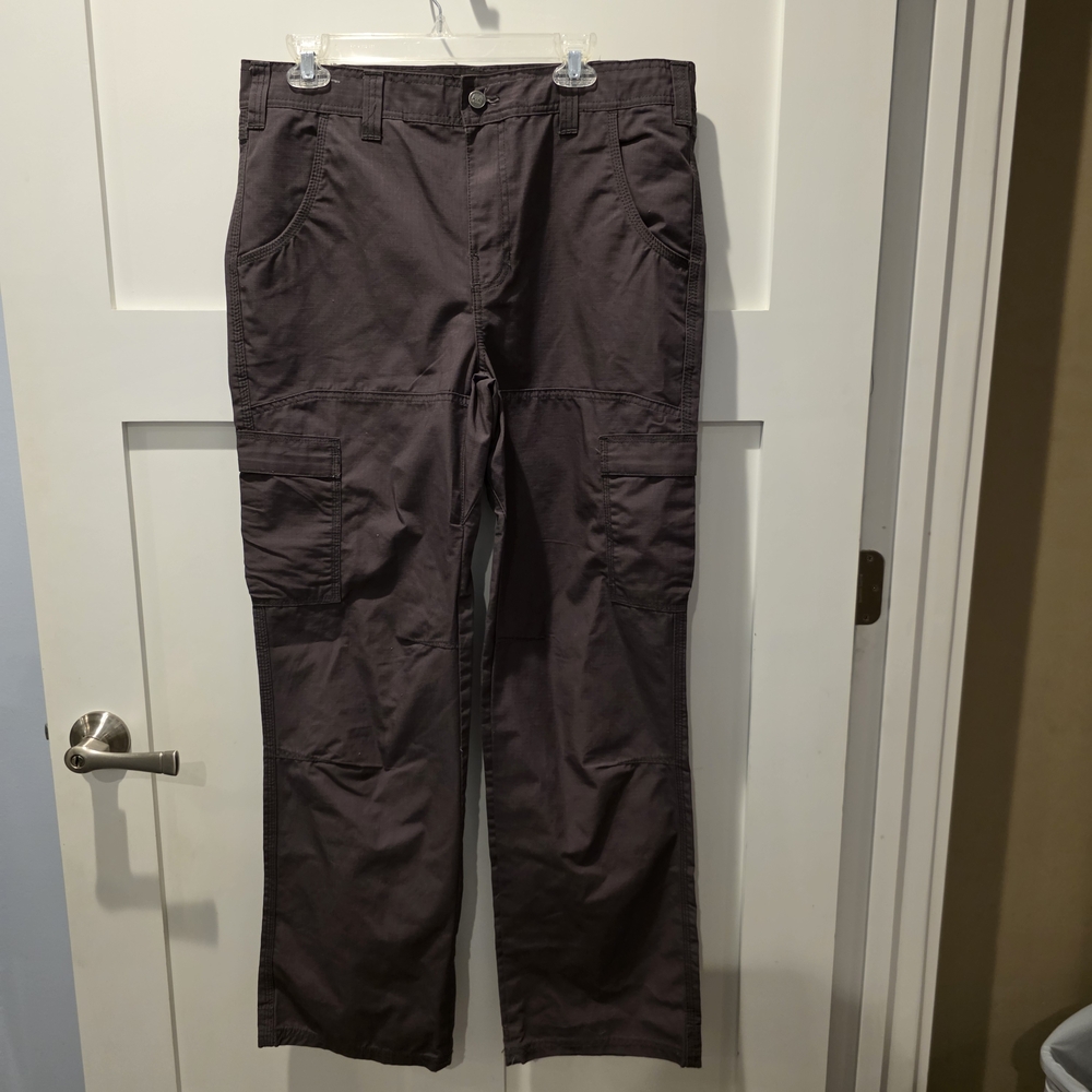 Berne Mens Gray Canvas Cotton Blend Ripstop Tactical Cargo Pants 35x32 Rugged